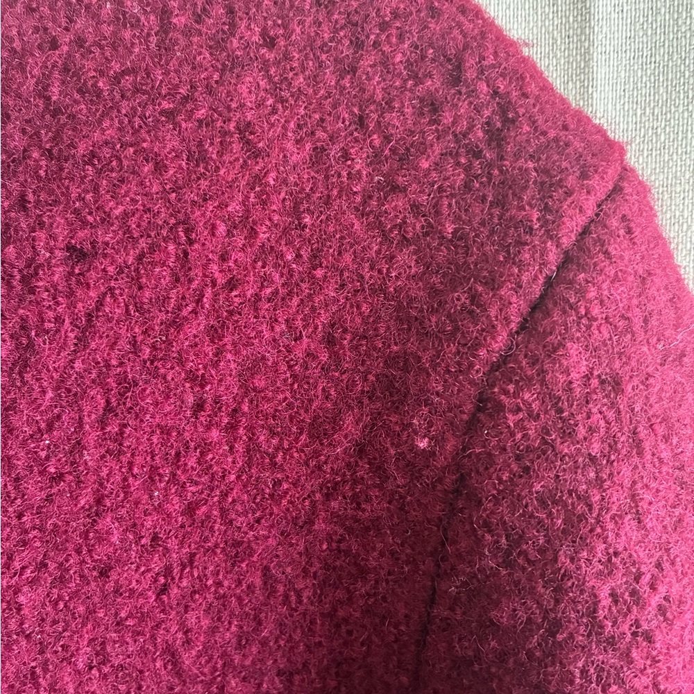 Vintage Tally-Ho 100% Wool Cranberry Red Knit Jacket Cardigan Sz 6 - Picture 3 of 6